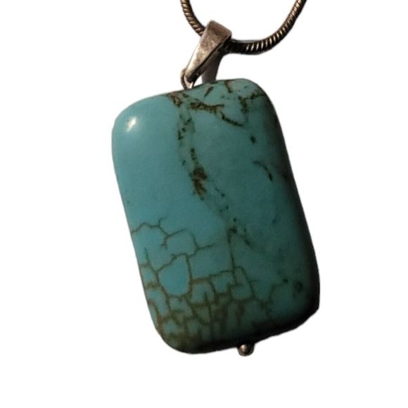 unbranded Silverstone 18 inch chain turquoise Pendant necklace. - Picture 5 of 5